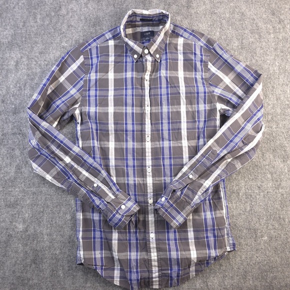 J. Crew Factory Other - J Crew Shirt Small Slim Fit Blue Gray Plaid Long Sleeve Button Down